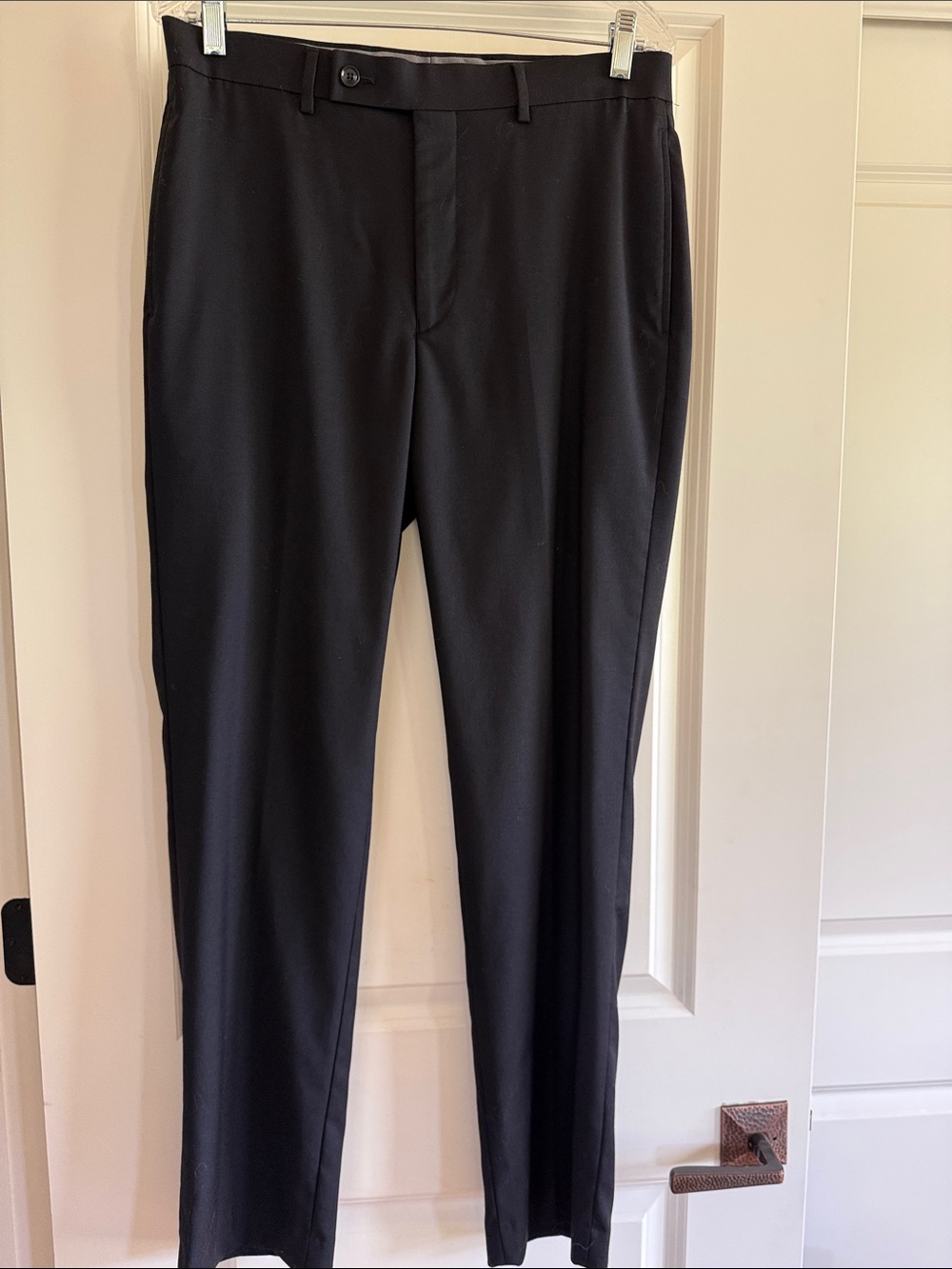 CALVIN KLEIN Slim Fit Black Dress Pants, 32Wx32L.